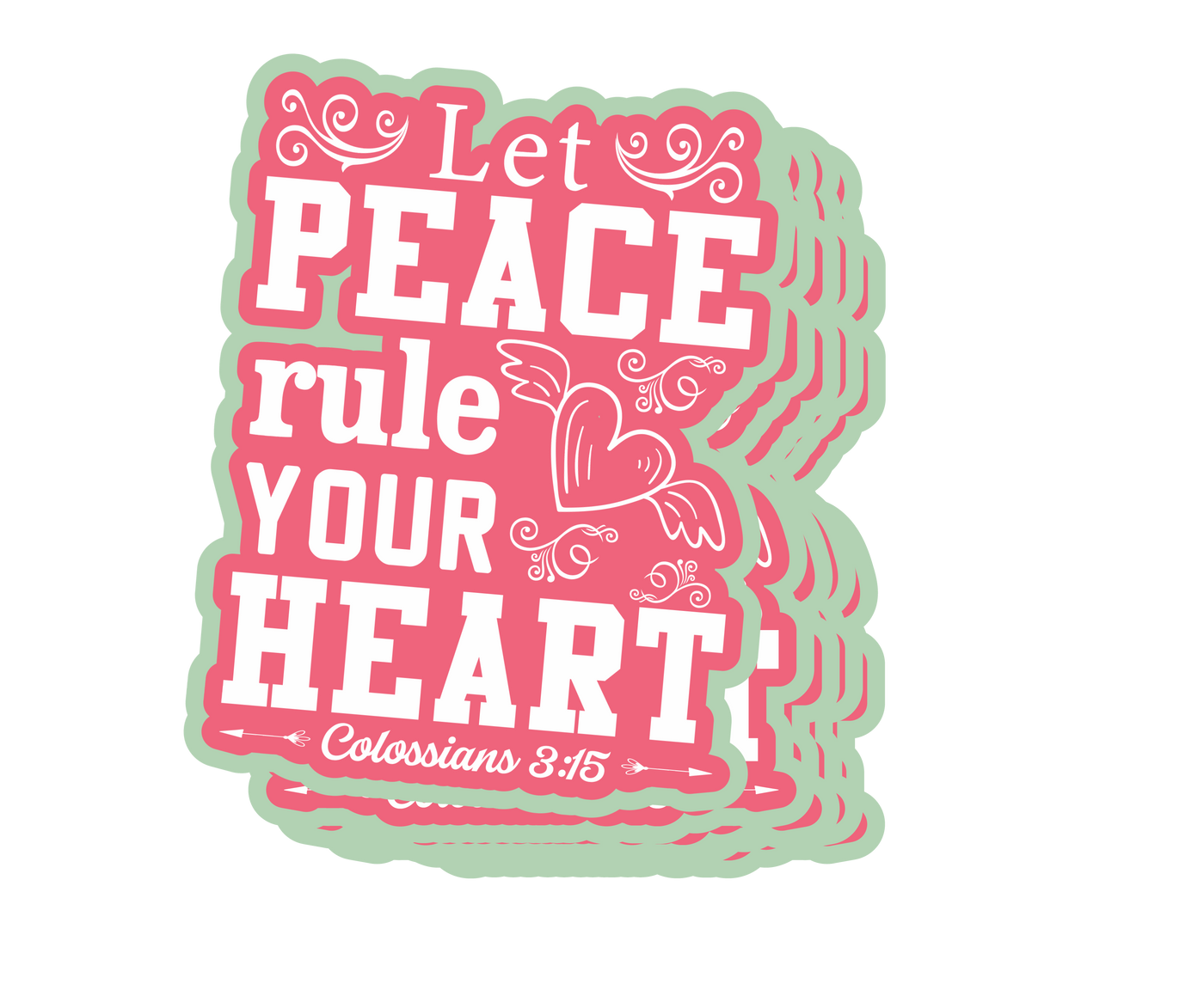 Let Peace Rule Your Heart Sticker in Pink