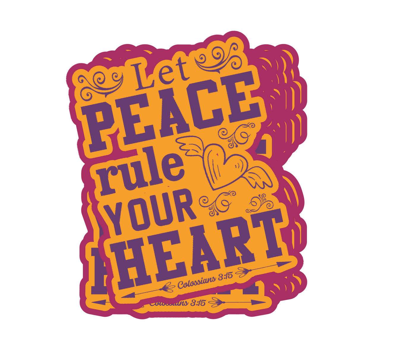 Let Peace Rule Your Heart Sticker in Pumpkin