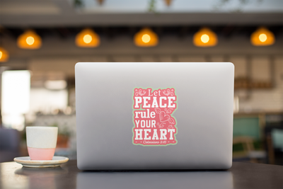 Let Peace Rule Your Heart Sticker in Pink